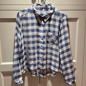 Free people plaid button down blouse